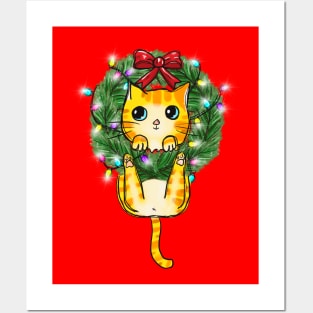 Funny Christmas Cat - Merry Catmas Posters and Art